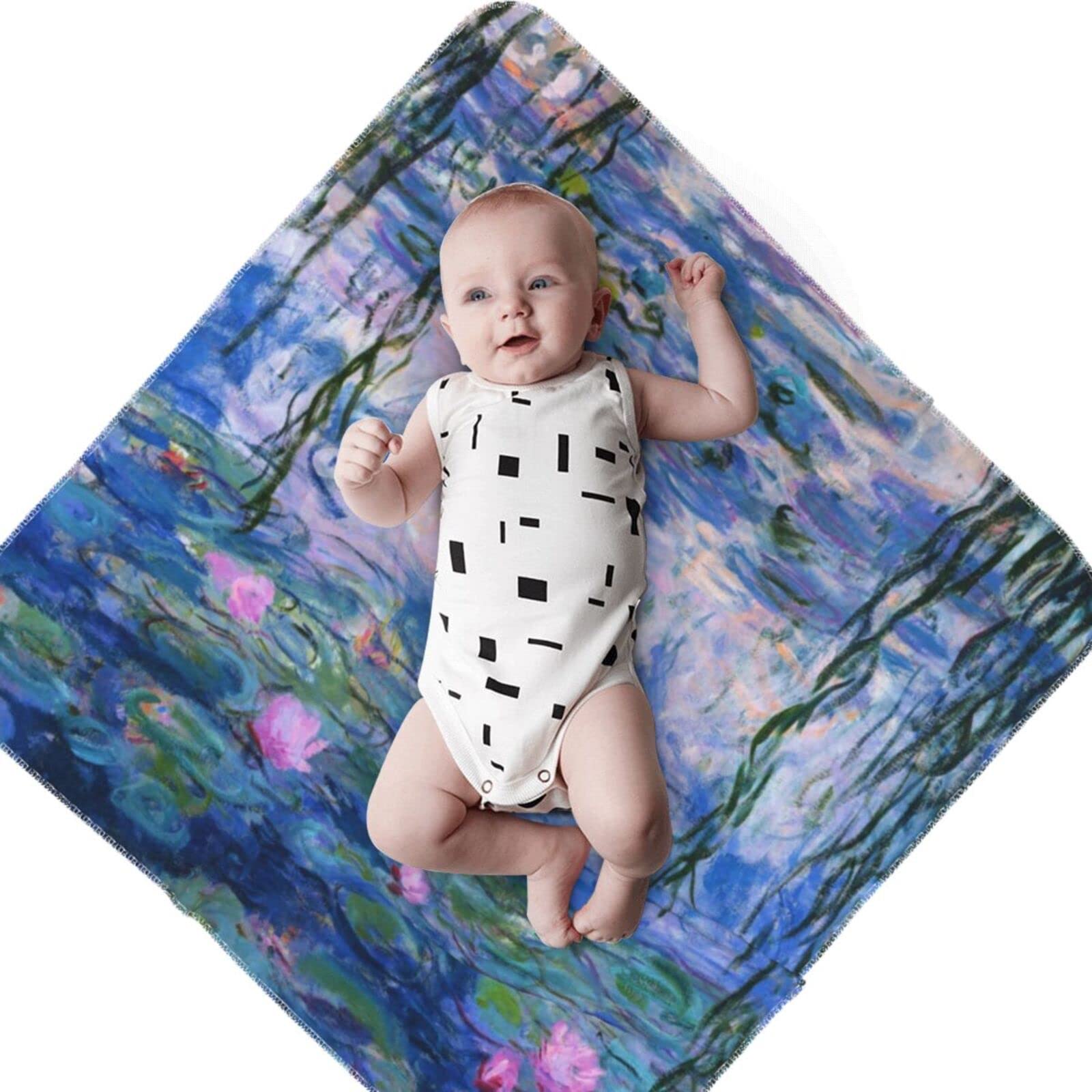 Amazon.co.jp: おくるみ ベビー 絵画 睡蓮 クロード・モネ 赤ちゃん